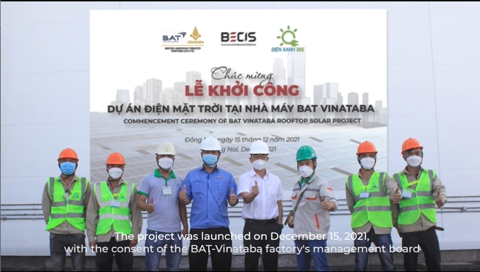 The Solar Power project of Vietnam PMDJV factory pushed up the achievement of ESG at BAT Vietnam