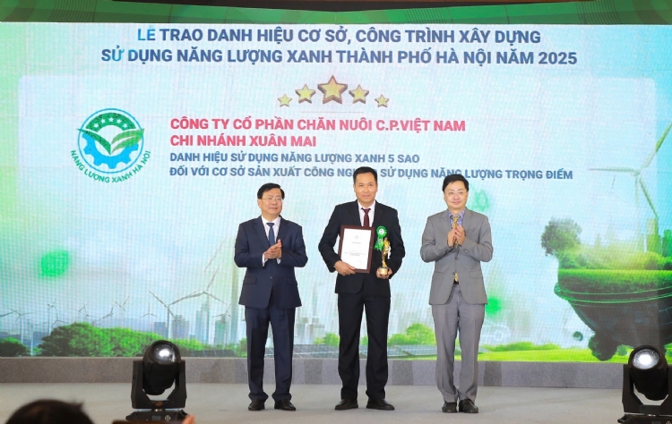 C.P. Vietnam Corporation – Xuan Mai Branch Awarded the “Green Energy User”