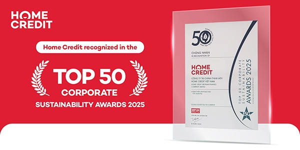 Home Credit recognized in Top 50 Corporate Sustainability Awards for third consecutive year